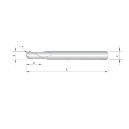 Slika REZKAR PALIČNI RADIUS VHM D1,0/R0,5mm L=45/2,5mm, vpetje 4,0mm 30° Z=2 AlTiCrSiN