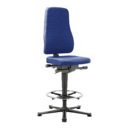 Arbeitsdrehstuhl All-In-One m. Gleitern/Fußring, Stoff