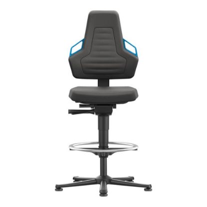 Arbeitsdrehstuhl NEXXIT, blau Gleiter + Fußring, Supertec