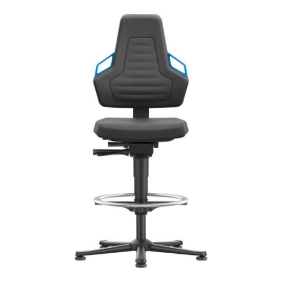 Arbeitsdrehstuhl NEXXIT, blau Gleiter + Fußring, Supertec