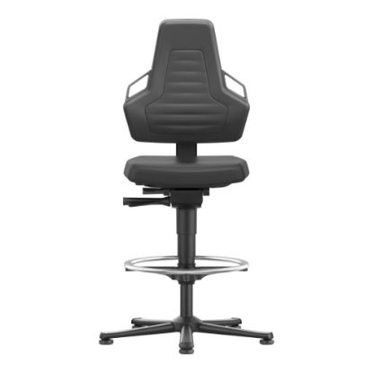 Arbeitsdrehstuhl NEXXIT, grau Gleiter + Fußring, Stoff schw.