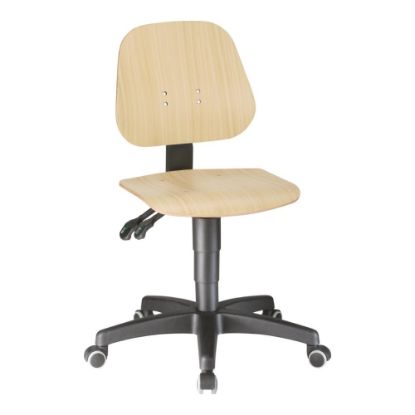 Arbeitsdrehstuhl 'UNITEC' Holz, Rollen