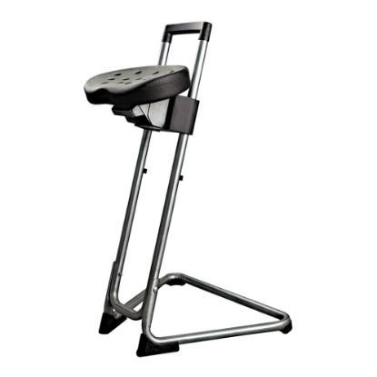 ESD Stehhilfe Edelstahl PU-Sitz schw. bis 110 kg