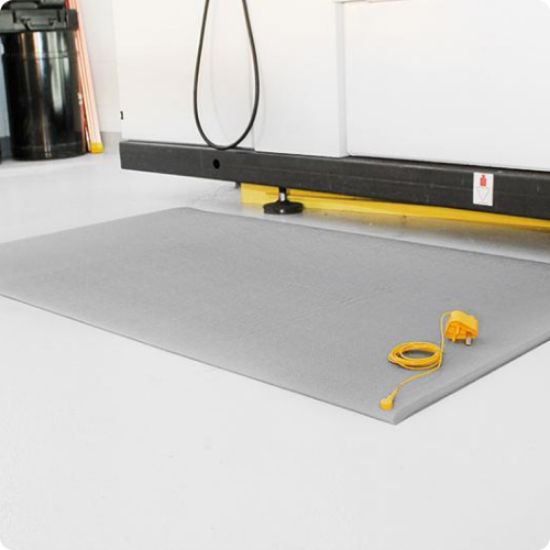 Sicherheitsmatte antista. 0.6m x 0.9m, grau