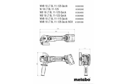 Slika BATERIJSKI KOTNI BRUSILNIK WB 18 LT BL 11-125 QUICK
