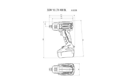 Slika VIJAČNIK UDARNI BATERIJSKI SSW 18 LTX 400 BL METABO - samo stroj