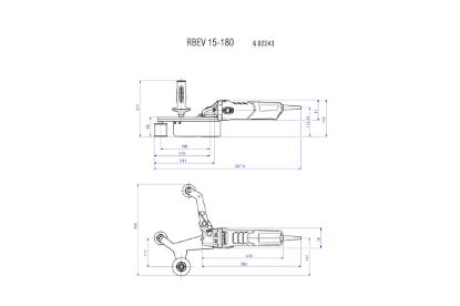 Slika BRUSILNIK TRAČNI ZA CEVI RBE 15-180 SET - s setom pribora, v pločevinastem kovčk
