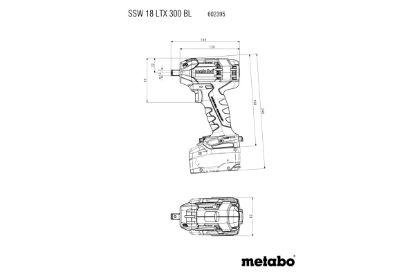 Slika BATERIJSKI UDARNI VIJAČNIK 1/2" SSW 18 LTX 300 BL - samo stroj v kovčku