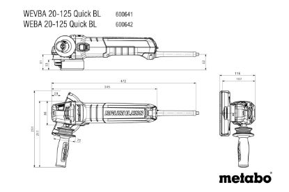 Slika KOTNI BRUSILNIK WEVBA 20-125 QUICK BL
