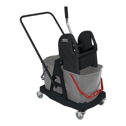 VOZIČEK ZA POMIVANJE TAL Z OPREMO, 2X 17L VEDRO, 450X880X830