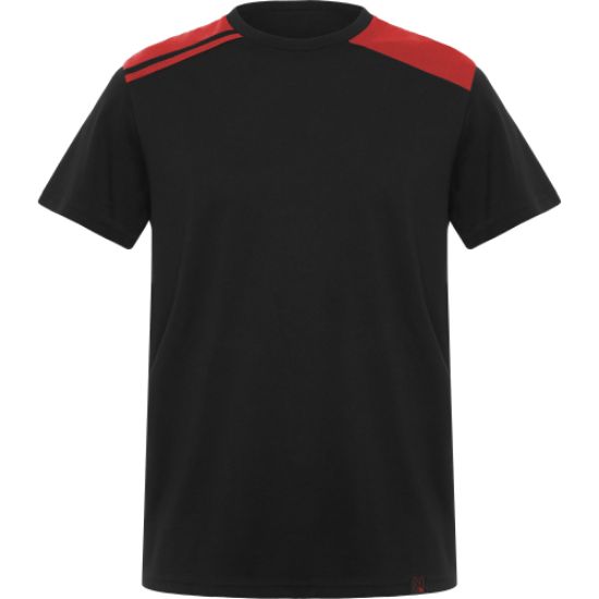 Majica s kratkimi rokavi, moška, črna/rdeča, CA8411