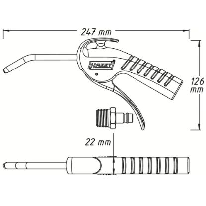 Slika PIŠTOLA PNEVMATSKA IZPIHOVALNA, CEV FI8MM, L=247MM, HAZET