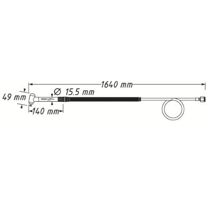 Slika BRUSILNIK PNEVMATSKI RAVNI 6,3BAR/D3,0MM S CEVJO DOLŽINE 1400MM (70000 OBR./MIN)