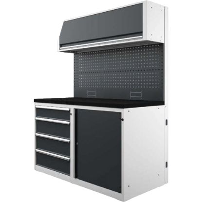 Slika SESTAV DELAVNIŠKI, Z DELOVNO POVRŠINO IN 5 MODULI, 1434x740x1945mm