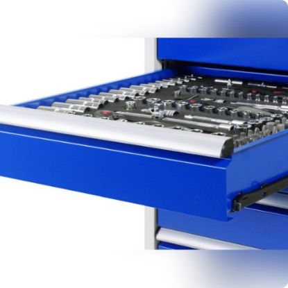 Slika MIZA DELOVNA 1500X700MM NAST. VIŠINA 840-1040MM, RAL7035/RAL5010 (2X PREDAL + 2X