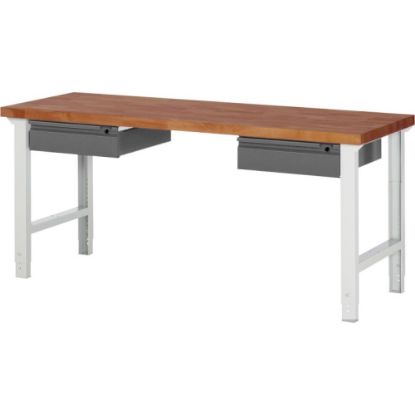 Slika MIZA DELOVNA 2000X700MM NAST. VIŠINA 790-1140MM, RAL7035/RAL7016 (2X PREDAL) RAU