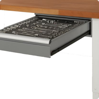 Slika MIZA DELOVNA 2000X700MM NAST. VIŠINA 790-1140MM, RAL7035/RAL7016 (2X PREDAL) RAU
