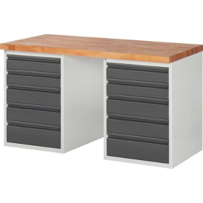 Slika MIZA DELOVNA 1500X700MM NAST. VIŠINA 790-1140MM, RAL7035/RAL7016 (10X PREDAL) RA