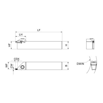 Slika Držalo zunanje za zarezovanje, čelno, tipa AGSFR/L, AGSFR/L_1616-2525_4_6