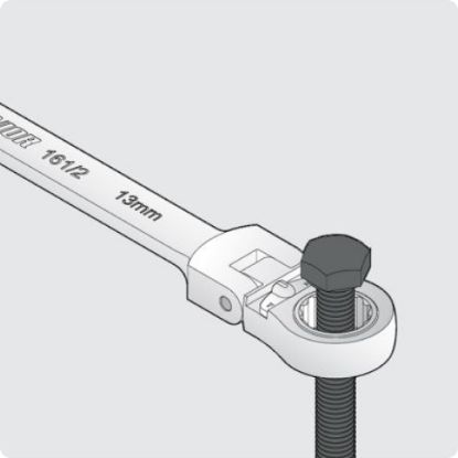 Slika Ključ viličasto obročni, z ragljo, z zglobom, 161/2, Unior
