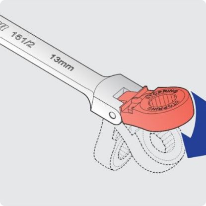 Slika Ključ viličasto obročni, z ragljo, z zglobom, 161/2, Unior