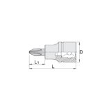 Slika Nastavek vijačni 3/8" križni, 236/2PH, Unior