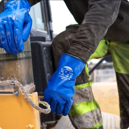 Slika Rokavice delovne za zaščito pred tek. in kemikalijami, nitrilne, TEGERA 7350