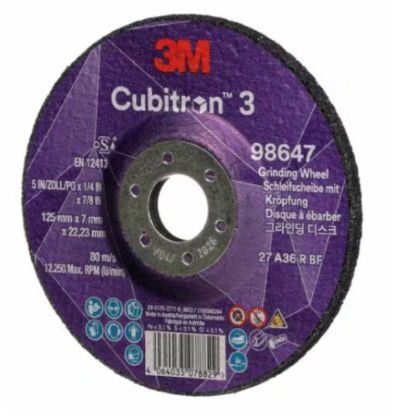 Slika PLOŠČA BRUSNA 125x7x22.23mm 3M Cubitron  98647, 36+, T27