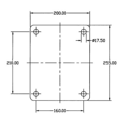 Slika Kolo transportno gibljivo dvojno, iz poliuretana in litine, za težka bremena