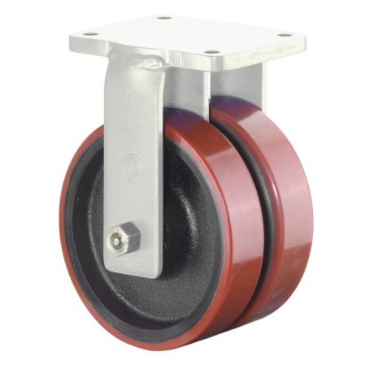 Slika Kolo transportno fiksno dvojno, iz poliuretana in litine, za težka bremena