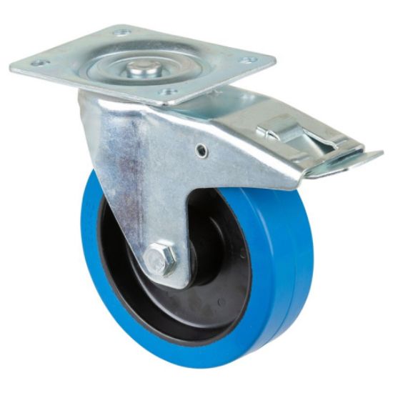 Kolo transportno gibljivo plastično z zavoro