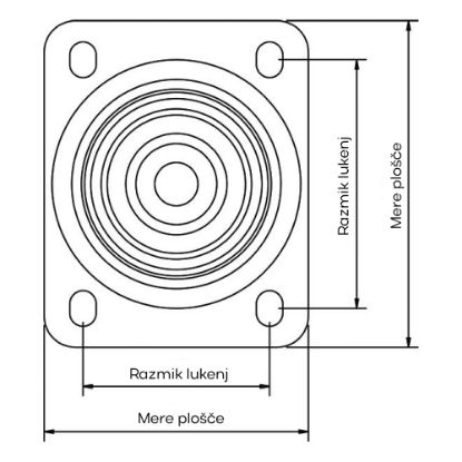 Slika Kolo transportno gibljivo plastično z zavoro
