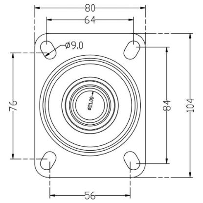 Slika Kolo transportno gibljivo z zavoro, iz umetne mase, bele barve