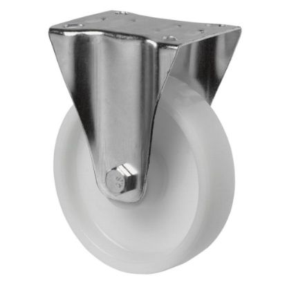 Slika Kolo transportno fiksno, iz umetne mase, bele barve