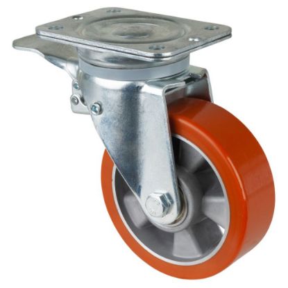 Slika Kolo transportno gibljivo z zavoro, iz poliuretana in aluminija