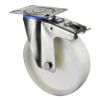 Kolo transportno gibljivo z zavoro, iz poliamida, bele barve
