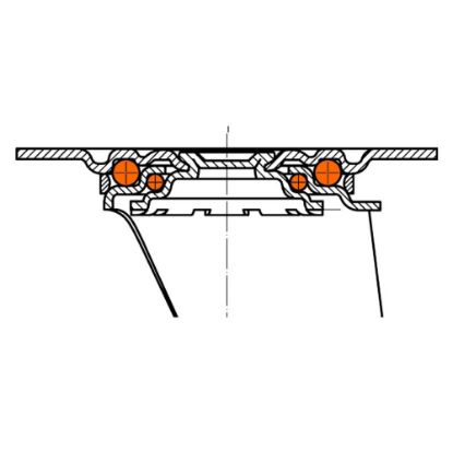 Slika Kolo transportno gibljivo z zavoro, iz poliamida, bele barve