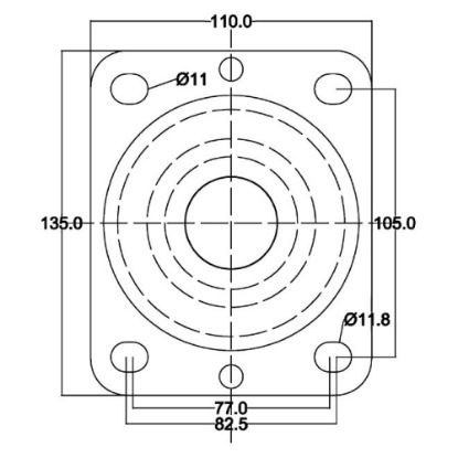 Slika Kolo transportno gibljivo, iz poliuretana in aluminija