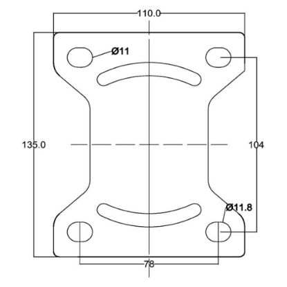 Slika Kolo transportno fiksno, iz poliuretana in aluminija