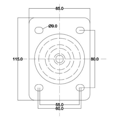 Slika Kolo transportno fiksno, iz umetne mase
