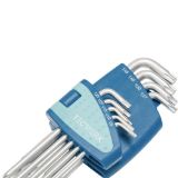 Slika KLJUC TORX KOTNI V 9-DELNI GARNITURI V KROGELNO GLAVO,  TX9-TX45 - TECWERK