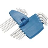 Slika KLJUC TORX KOTNI V 9-DELNI GARNITURI V KROGELNO GLAVO,  TX9-TX45 - TECWERK