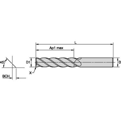 Slika Univerzalni trdokovinski rezkarji WCE4, cilindričen, Widia
