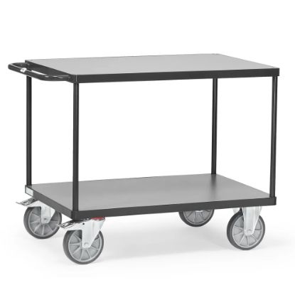 Slika Voziček transportni v dveh etažah, antracitno sive barve RAL 7016, Fetra