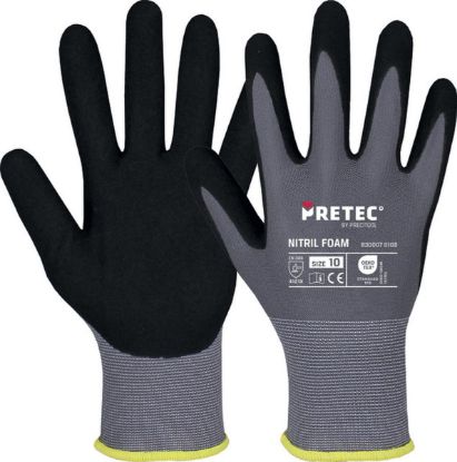 Slika ROKAVICE DELOVNE Z NITRILNO PREVLEKO ZA MONT.DELA, Vel.10, ZRAČNA ZGOR.STRAN, ČR