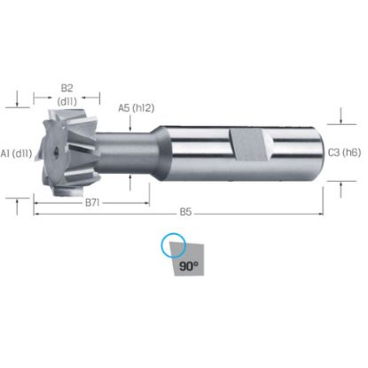 Slika Rezkar za T-utore DIN851 HSS-Co 169311