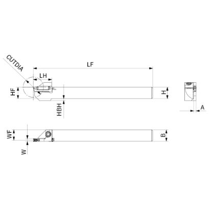 Slika Držalo zunanje za zarezovanje/odrezovanje, ravno, tipa ATSER/L-SW
