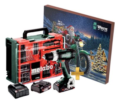 BATERIJSKI VRTALNIK/VIJAČNIK BS18 L SET (74-delni) METABO (614051710)+Wera Adven