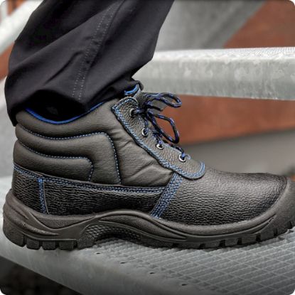 Slika Čevelj delovni visoki z jekleno kapico S3, usnjen, Leon