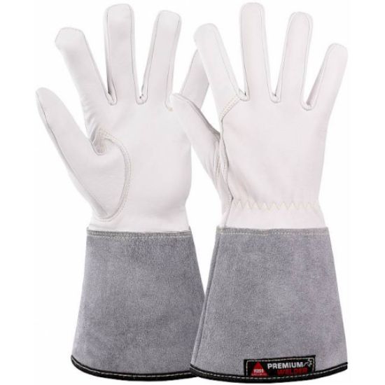 Rokavice delovne za varilce Aruba, belo-sive barve, Hase 403850